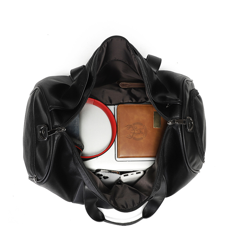 Leather Travel Duffel Bag Luggage Business Bag - Image 4