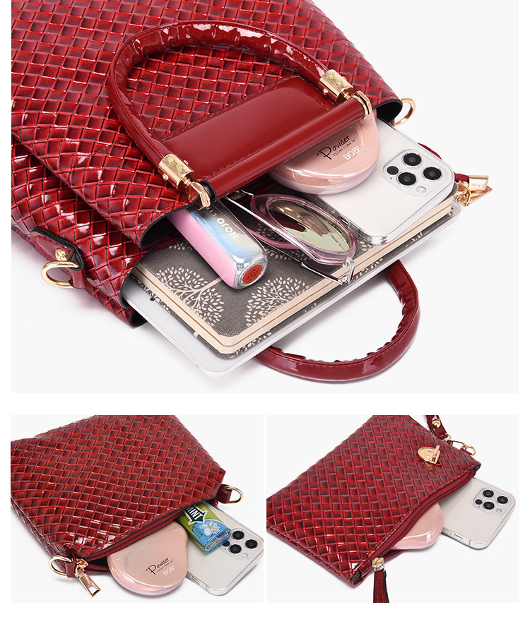 Women Fashion Leather Handbags Tote Bag, Bucket and Purse Bag Sets - Image 2