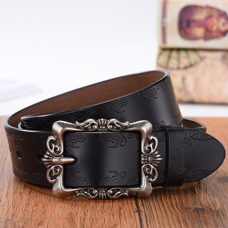 100% cowhide, 24k glossy pure steel buckle belt, width 3.8cm - Image 3