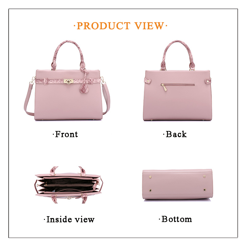 Durable Leather Tote Bags Handbag Sets for Women Ladies - Image 3