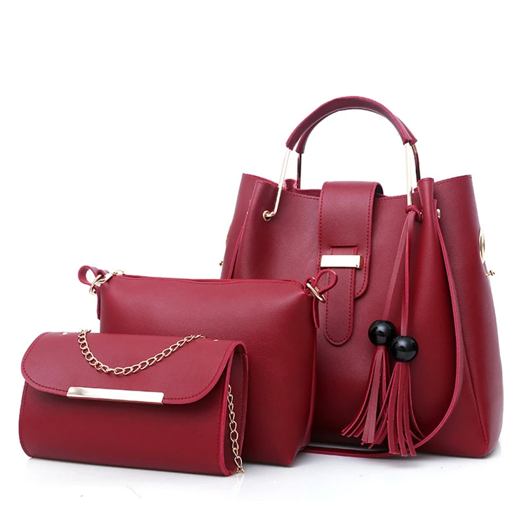 3pcs Leather Classic Ladies Shoulde Bag Set, 25*16cm - Image 5