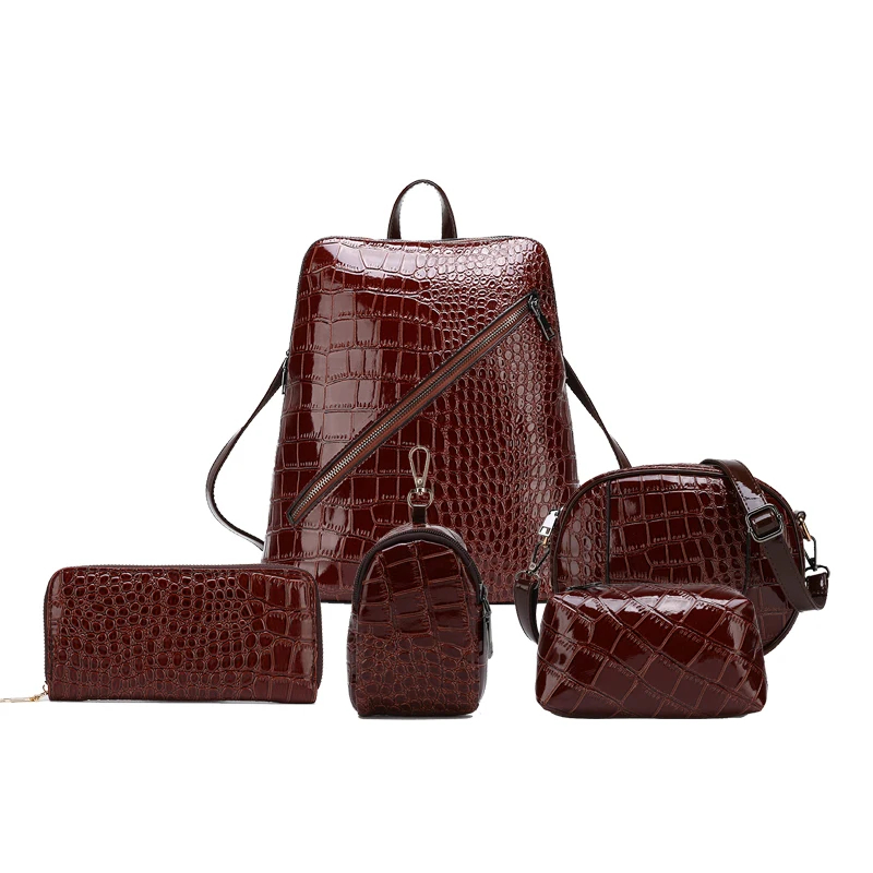 Fashion Trendy Leather Bags Women Handbag Purse Set